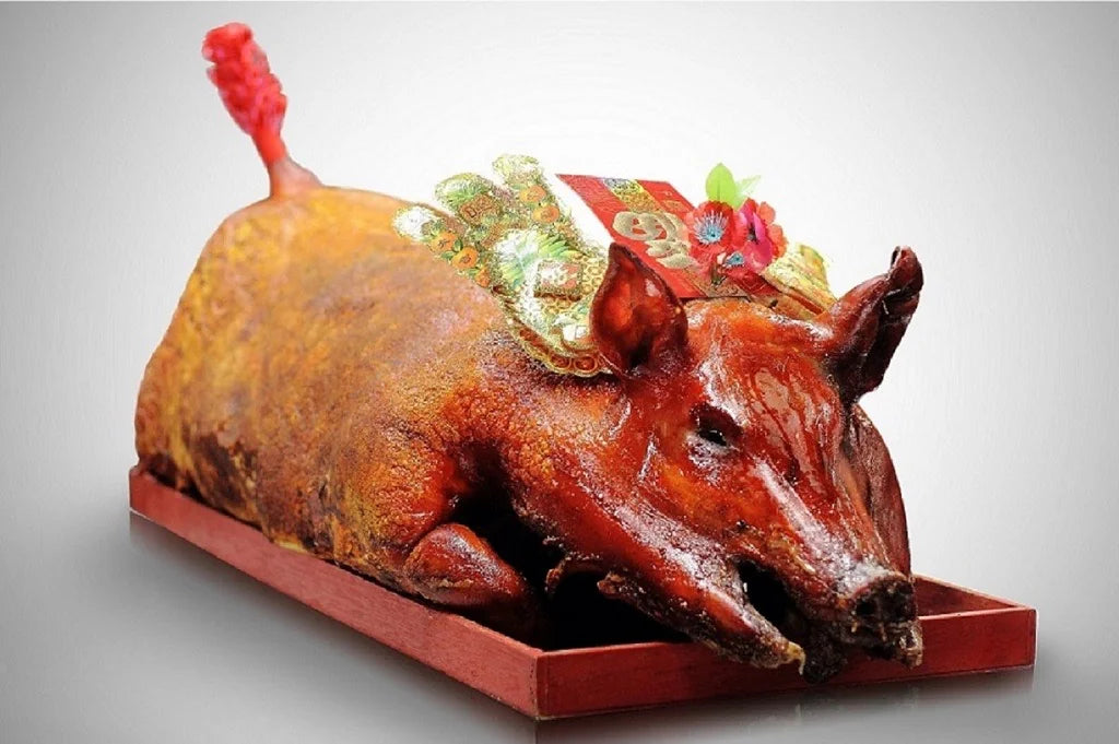 Hup Cheong roasted pig prepared for a wedding banquet celebration